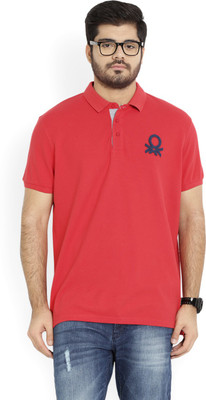 

United Colors of Benetton Solid Men's Polo Neck Red T-Shirt, 19m