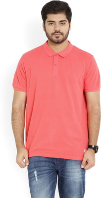 

United Colors of Benetton. Solid Men's Polo Neck Pink T-Shirt, 54c