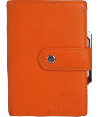 

MANDAVA Women Orange Genuine Leather Wallet(8 Card Slots)