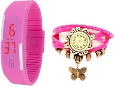 majorzone pinkc01287 butterfly dori fancy watch and digital led watch Watch  - For Boys & Girls   Watches  (majorzone)
