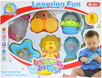 

Munchkinz 8 Pieces Rattle and Sound Learning Toy Rattle(Multicolor)