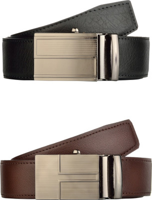 

Exotique Men Formal Multicolor Artificial Leather Belt, Black;brown