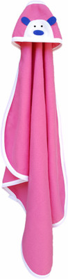 

BRANDONN Striped  Hooded Baby Blanket(Polyester, HOTPINK