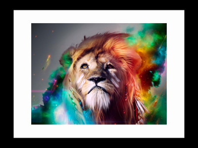 

ravgar Lion-The Champion Canvas Painting Wall Art [16 x 20 inch] Framed Cotton Fine Grain Primed Canvas Board (Set of 1)(Multicolor)