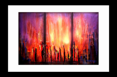 

ravgar Abstract Painting Modern Art Canvas Painting Wall Art [16 x 20 inch] Framed Cotton Fine Grain Primed Canvas Board (Set of 1)(Multicolor)