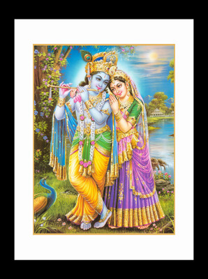 

ravgar Radha Krishna Portrait Canvas Painting Wall Art [16 x 20 inch] Framed Cotton Fine Grain Primed Canvas Board (Set of 1)(Multicolor)