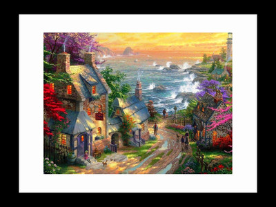 

ravgar Beautiful village near the sea Canvas Painting Wall Art [16 x 20 inch] Framed Cotton Fine Grain Primed Canvas Board (Set of 1)(Multicolor)