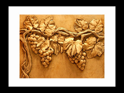 

ravgar Grapes Sculpture on the Wall Canvas Painting Wall Art [16 x 20 inch] Framed Cotton Fine Grain Primed Canvas Board (Set of 1)(Multicolor)