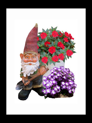 

ravgar Garden Gnome wearing Red Pointy Hats Canvas Painting Wall Art [16 x 20 inch] Framed Cotton Fine Grain Primed Canvas Board (Set of 1)(Multicolor)