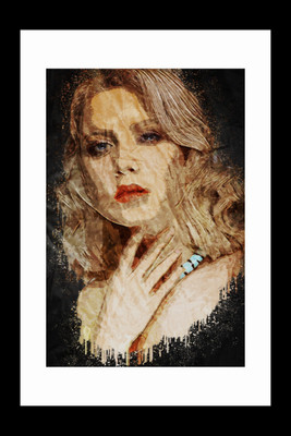 

ravgar Young Woman portrait Painting, CANVAS Wall Art Piece, Matte finish (16 X 20 inch) FRAMED Cotton Fine Grain Primed Canvas Board (Set of 1)(Multicolor)