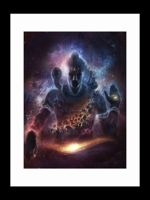 

ravgar Shiva Meditation CANVAS Wall Painting Art Matte Textured (16 X 20 inch) FRAMED Cotton Fine Grain Primed Canvas Board (Set of 1)(Multicolor)