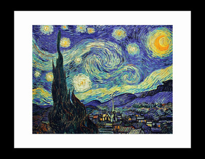 

ravgar Starry night CANVAS Wall Painting, Famous Artist Van Gogh, Antique Art, Matte Finish (16 X 20 inch) FRAMED Cotton Fine Grain Primed Canvas Board (Set of 1)(Multicolor)