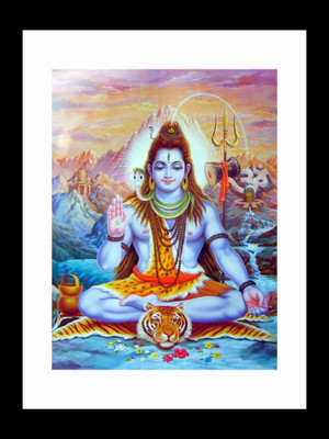 

ravgar Lord Shiva Maheshvara Shankara Shambhu Rudra Canvas Painting Wall Art [16 x 20 inch] Framed Cotton Fine Grain Primed Canvas Board (Set of 1)(Multicolor)
