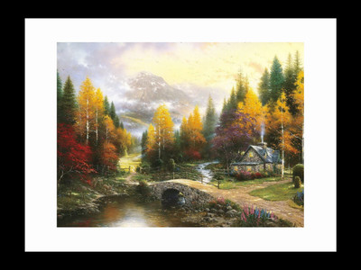 

ravgar Scenic beauty of nature- A hut Near the River Painting Canvas Painting Wall Art [16 x 20 inch] Framed Cotton Fine Grain Primed Canvas Board (Set of 1)(Multicolor)