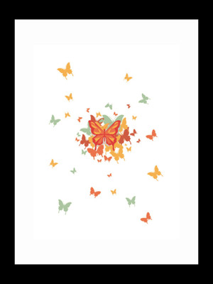 

ravgar Butterflies in my stomach won't stop Canvas Painting Wall Art [16 x 20 inch] Framed Cotton Fine Grain Primed Canvas Board (Set of 1)(Multicolor)