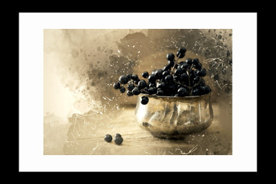 

ravgar Berries CANVAS Wall Painting, Art Piece, Matte Texture (16 X 20 inch) FRAMED Cotton Fine Grain Primed Canvas Board (Set of 1)(Multicolor)