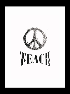 

ravgar Teach peace. Teach Love. Teach Humanity Canvas Painting Wall Art [16 x 20 inch] Framed Cotton Fine Grain Primed Canvas Board (Set of 1)(Multicolor)