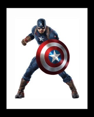 

ravgar Captain America The First Avenger Canvas Painting Wall Art [16 x 20 inch] Framed Cotton Fine Grain Primed Canvas Board (Set of 1)(Multicolor)