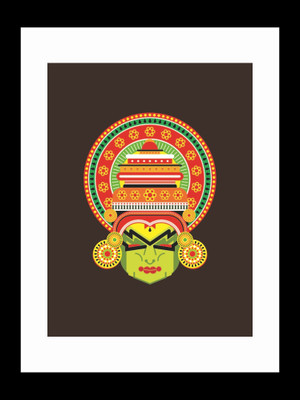 

ravgar Theyyam dance - Art is the last form of magic that exist Canvas Painting Wall Art [16 x 20 inch] Framed Cotton Fine Grain Primed Canvas Board (Set of 1)(Multicolor)