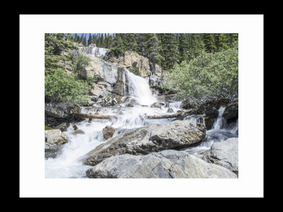 

ravgar Waterfall Nature Rocks Greenery Canvas Painting Wall Art [16 x 20 inch] Framed Cotton Fine Grain Primed Canvas Board (Set of 1)(Multicolor)