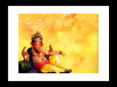 

ravgar Lord Ganesha Ganpati Bappa Siddhivinayak Vighanharta Canvas Painting Wall Art [16 x 20 inch] Framed Cotton Fine Grain Primed Canvas Board (Set of 1)(Multicolor)