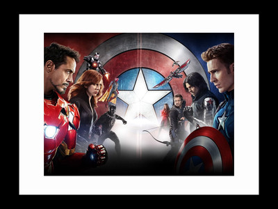 

ravgar Captain America Civil War Canvas Painting Wall Art [16 x 20 inch] Framed Cotton Fine Grain Primed Canvas Board (Set of 1)(Multicolor)