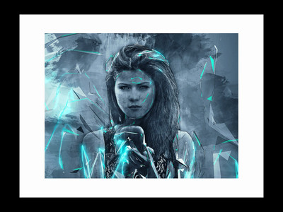 

ravgar Woman In Imagination Lightning Abstract Painting Canvas Painting Wall Art [16 x 20 inch] Framed Cotton Fine Grain Primed Canvas Board (Set of 1)(Multicolor)