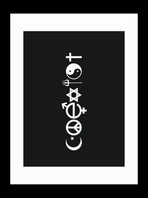 

ravgar Religions are meant to inspire people to co-exist Canvas Painting Wall Art [16 x 20 inch] Framed Cotton Fine Grain Primed Canvas Board (Set of 1)(Multicolor)