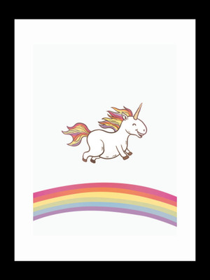 

ravgar Dive into the world of fantasy with this cute unicorn Canvas Painting Wall Art [16 x 20 inch] Framed Cotton Fine Grain Primed Canvas Board (Set of 1)(Multicolor)