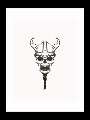 

ravgar Skull with Beard & horns Canvas Painting Wall Art [16 x 20 inch] Framed Cotton Fine Grain Primed Canvas Board (Set of 1)(Multicolor)