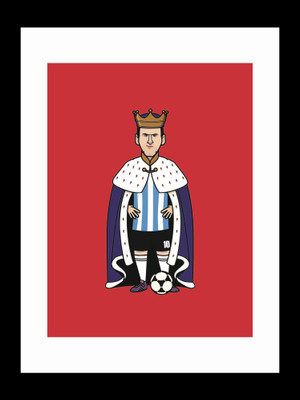 

ravgar All hail the king of soccer Lionel Messi. Canvas Painting Wall Art [16 x 20 inch] Framed Cotton Fine Grain Primed Canvas Board (Set of 1)(Multicolor)