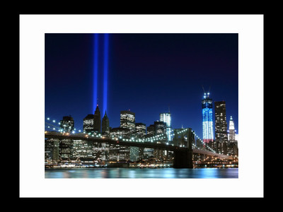 

ravgar Brooklyn Bridge - Manhattan Lights - New York Canvas Painting Wall Art [16 x 20 inch] Framed Cotton Fine Grain Primed Canvas Board (Set of 1)(Multicolor)