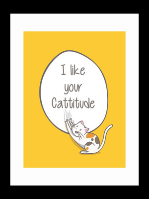 

ravgar Have you got some CATTITUDE Canvas Painting Wall Art [16 x 20 inch] Framed Cotton Fine Grain Primed Canvas Board (Set of 1)(Multicolor)