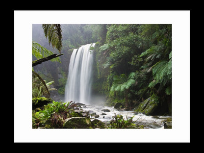

ravgar Scenic beauty of nature Waterfall Mountains River Canvas Painting Wall Art [16 x 20 inch] Framed Cotton Fine Grain Primed Canvas Board (Set of 1)(Multicolor)
