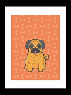 

ravgar Pug is happiness. Pug is Everything Canvas Painting Wall Art [16 x 20 inch] Framed Cotton Fine Grain Primed Canvas Board (Set of 1)(Multicolor)