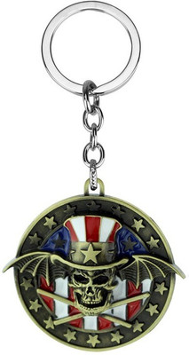 

Optimus Traders Music Band A7X Avenged Sevenfold skull Souvenir Metal 3d Key Chain(Gold)