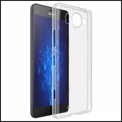 CASE CREATION Back Cover for Microsoft Lumia 950 Dual SIM 4G Ultra Thin Perfect Fitting 0.3mm Crystal Clear Totu Silicone Transparent Full Flexible Soft Corner protection Cover Guard with TPU Slim-fit Back Case(Transparent, Grip Case, Silicon, Pack of: 1)