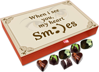 

Chocholik Gift Box - When I See You My Heart Smiles Chocolate Box - 12pc Truffles(144 g)