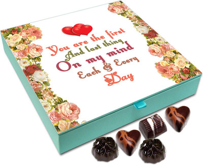 

Chocholik Gift Box - You Are The First And The Last Thing In My Mind Chocolate Box - 9pc Truffles(108 g)