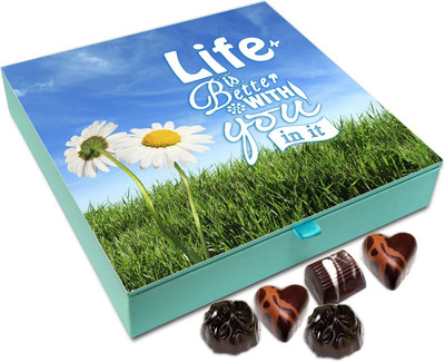 

Chocholik Gift Box - Life Is Better With You Chocolate Box - 9pc Truffles(108 g)
