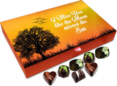 

Chocholik Gift Box - I Miss You Like The Moon Misses The Sun Chocolate Box - 12pc Truffles(144 g)
