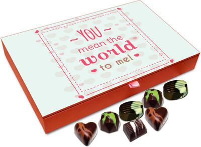 

Chocholik Gift Box - You Mean The World To Me Chocolate Box - 12pc Truffles(144 g)