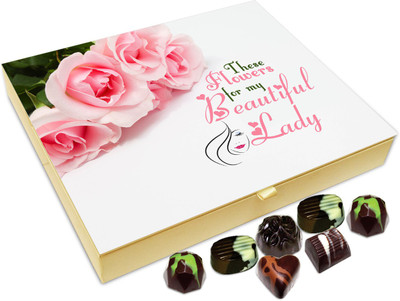 

Chocholik Gift Box - These Flowers For My Beautiful Lady Chocolate Box - 20pc Truffles(240 g)