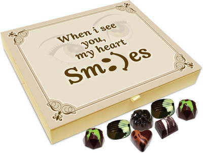 

Chocholik Gift Box - When I See You My Heart Smiles Chocolate Box - 20pc Truffles(240 g)