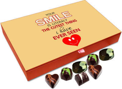 

Chocholik Gift Box - Your Smile Is Literally The Cutest Thing Chocolate Box - 12pc Truffles(144 g)