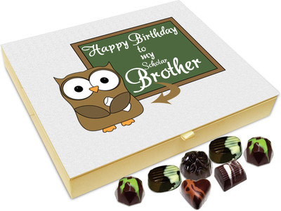 

Chocholik Gift Box - Happy Birthday To My Scholar Brother Chocolate Box - 20pc Truffles(240 g)