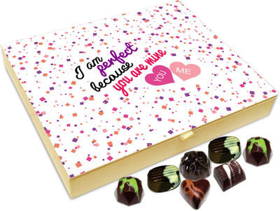 

Chocholik Gift Box - I'm Perfect Because You Are Mine Chocolate Box - 20pc Truffles(240 g)