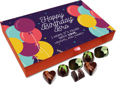 

Chocholik Gift Box - Happy Birthday Bro Chocolate Box - 12pc Truffles(144 g)
