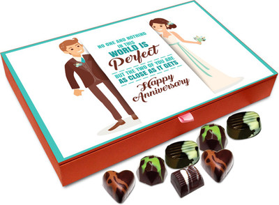 

Chocholik Gift Box - Happy Anniversary Dear Wife Chocolate Box - 12pc Truffles(144 g)