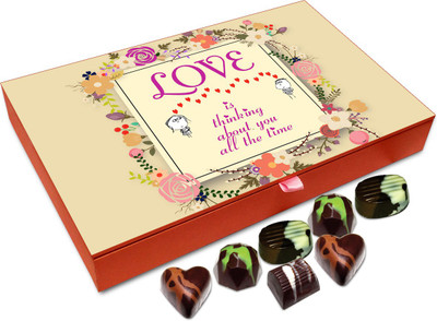 

Chocholik Gift Box - Love Is Thinking About You All The Time Chocolate Box - 12pc Truffles(144 g)